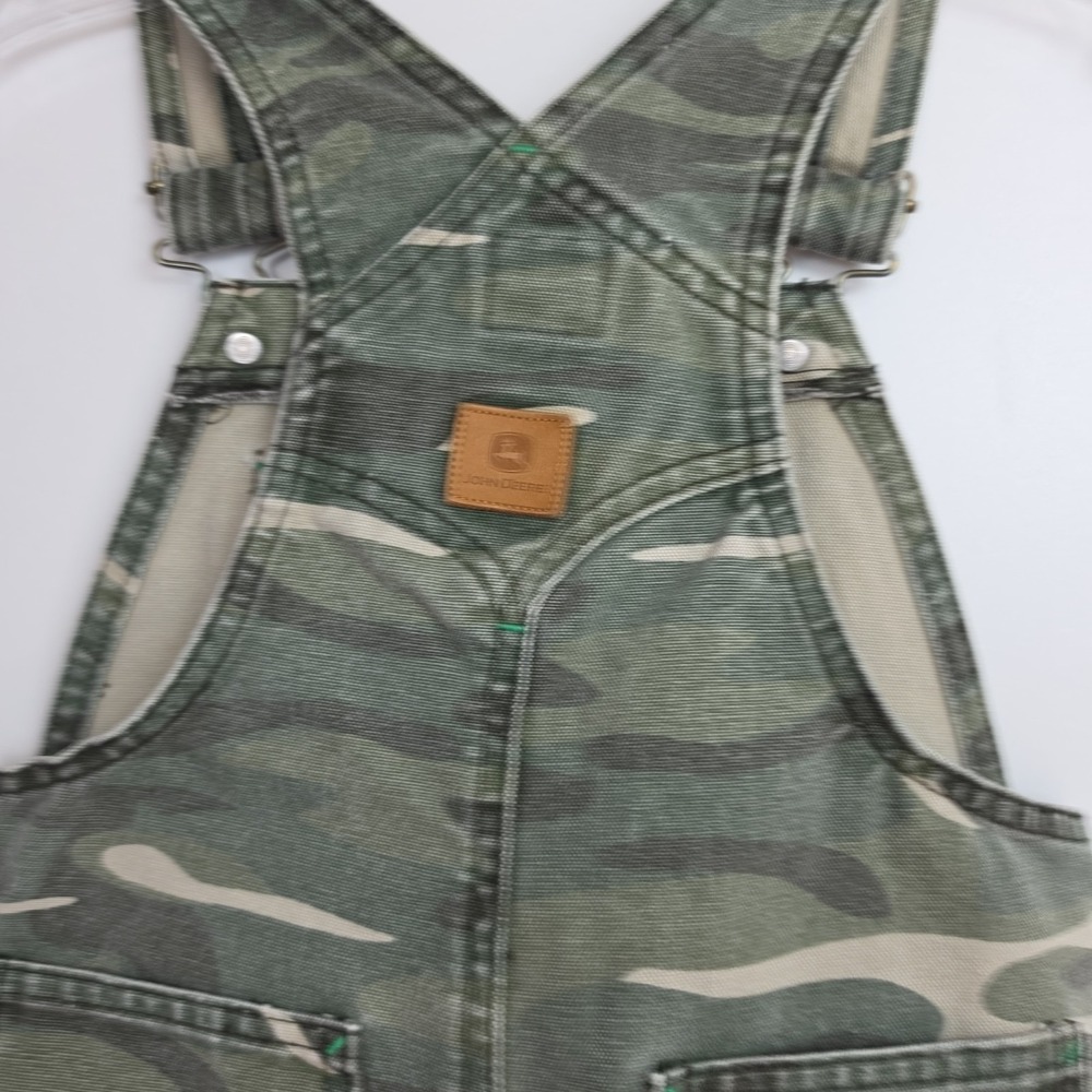 John Deere Overalls Boys' Size 5 Camo Pattern Straight Leg Reinforced Knees - Picture 5 of 10